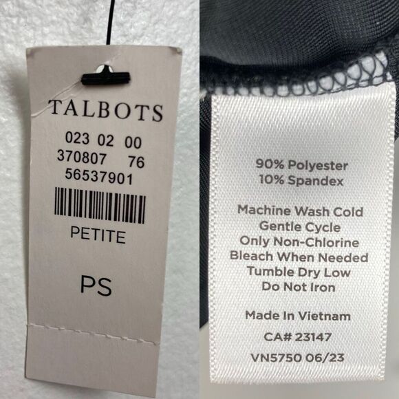 Talbots Black Velvet Off the Shoulder Stretch Top Petite PS Romantic Mob‎ Wife - Picture 7 of 7
